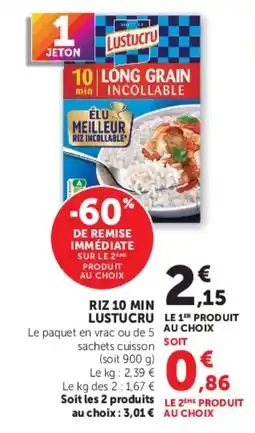 Hyper U Lustucru Riz long grain incollable offre