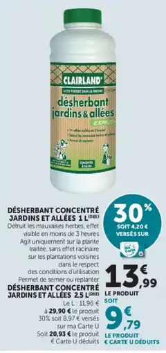 Super U CLAILAND désherbant jardins & allées offre