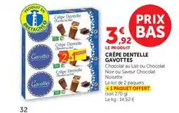 Hyper U Gavottes Crêpe Dentelle offre
