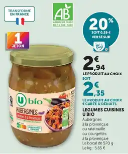 U Express U bio Aubergines offre