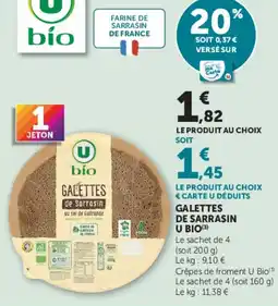 U Express U bio Galettes de Sarrasin offre