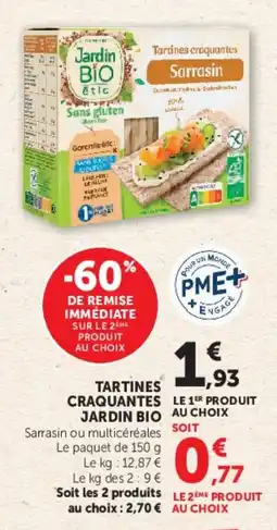 Hyper U Jardin Bio Tartines craquantes offre