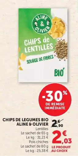 Hyper U ALINE & OLIVIER CHIPS DE LENTILLES offre