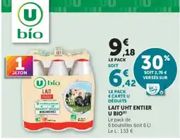 Hyper U U bio LAIT ENTIER offre