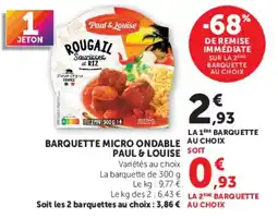 Hyper U Paul & Louise Rougail Saucisses et Riz offre