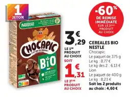 Hyper U Nestlé Céréales Bio Chocapic offre