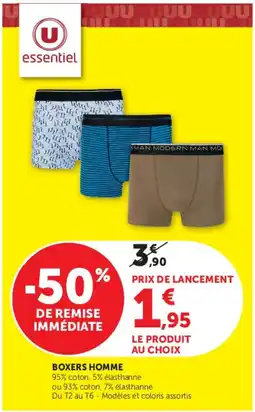 Hyper U essentiel BOXERS HOMME offre