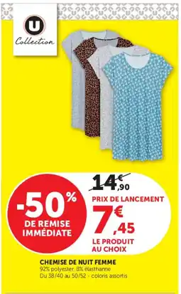 Hyper U U Collection Chemise de nuit femme offre