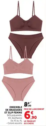 Hyper U ENSEMBLE DE BRASSIERE ET SLIP FEMME offre