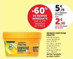 Hyper U GARNIER FRUCTIS MASQUE NOURRISSANT HAIR FOOD BANANE offre
