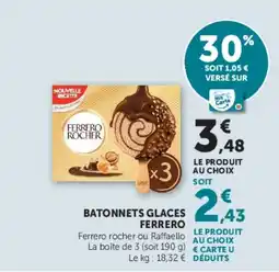 U Express FERRERO BATONNETS GLACES offre
