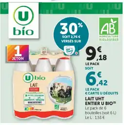 U Express U bio LAIT Entier offre