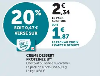 U Crème dessert protéinée