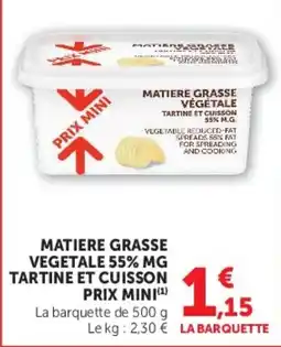 U Express MATIERE GRAISSE VEGETALE offre