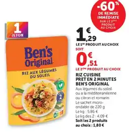 U Express Ben's Original Riz aux légumes du soleil offre