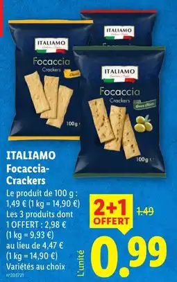 Lidl ITALIAMO Focaccia-Crackers offre