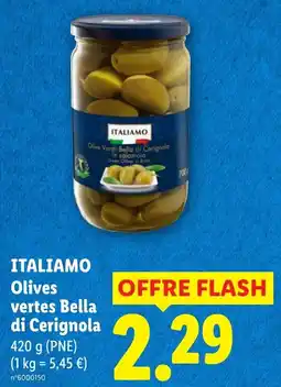 Lidl ITALIAMO Olives vertes Bella di Cerignola offre