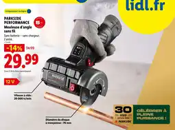 Lidl PARKSIDE Meuleuse d'angle sans fil offre