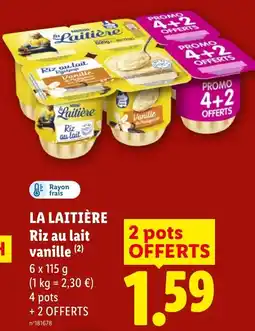 Lidl LA LAITIÈRE Riz au lait offre