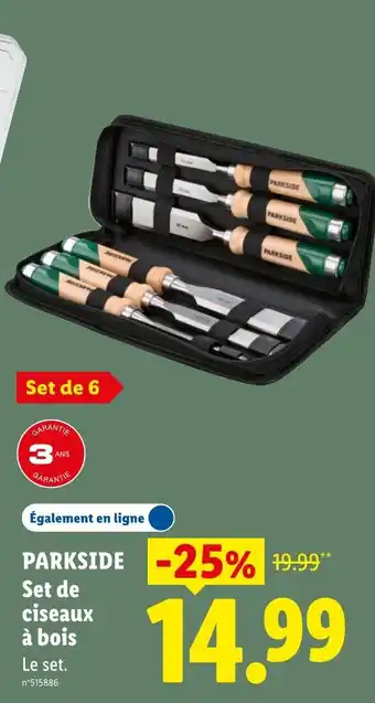 PARKSIDE Set de ciseaux à bois