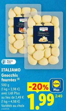 Lidl ITALIAMO Gnocchis fourrées offre