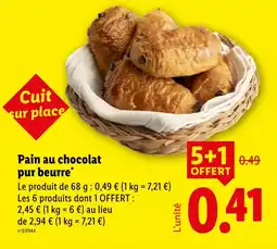 Lidl Pain au chocolat pur beurre* offre