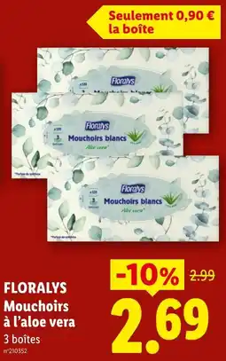 Lidl FLORALYS Mouchoirs à l'alo vera offre