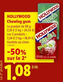 Lidl HOLLYWOOD Chewing gum offre