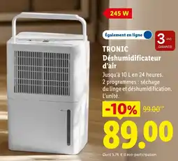 Lidl TRONIC Déshumidificateur d'air offre