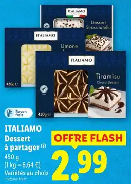 Lidl ITALIAMO Dessert à partager offre