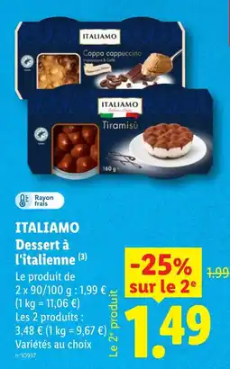 Lidl ITALIAMO Dessert à l'italienne offre