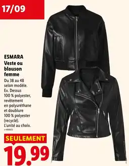 Lidl ESMARA Veste ou blouson femme offre