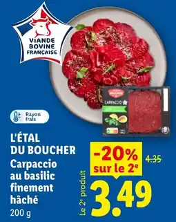 Lidl Le Boucher Carpaccio offre