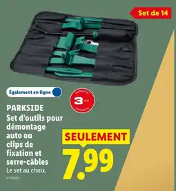 Lidl PARKSIDE Set d'outils pour démontage auto ou clips de fixation et serre-câbles offre