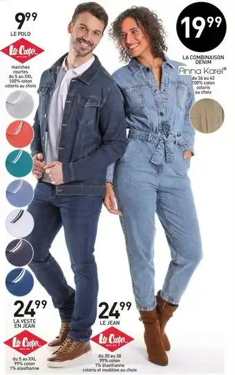 Stokomani Lee cooper /anna karel le polo ou la veste en jean ou le jean ou la combinaison denim offre