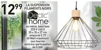 Déclic home la suspension filaments noirs