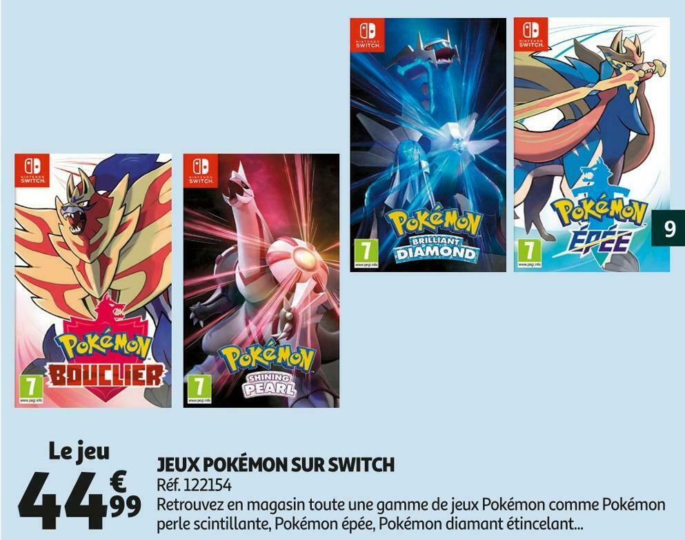 Promo Pokémon jeux pokémon sur switch
