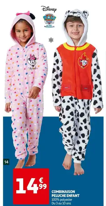 Auchan Disney combinaison peluche enfant offre