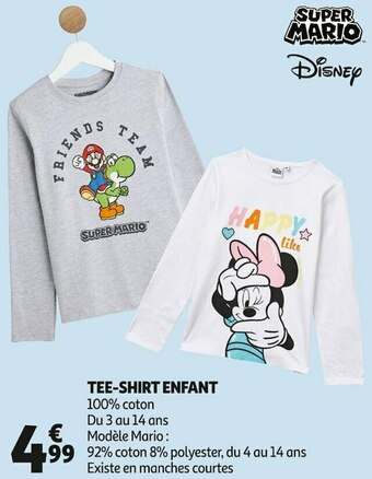 Auchan Super mario tee-shirt enfant offre