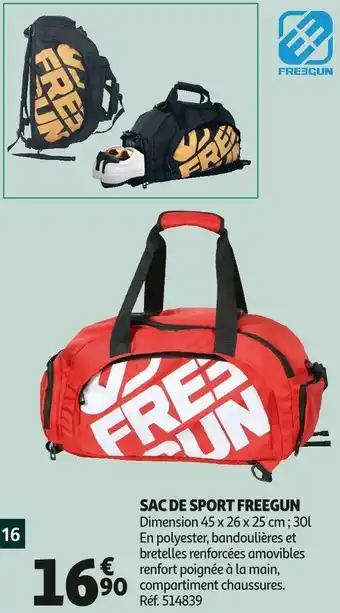 Auchan Freegun sac de sport offre