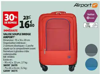 Auchan Valise souple bridge airport offre