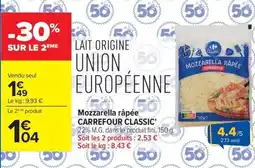Carrefour Carrefour Classic Mozzarella râpée offre