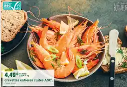 Fresh crevettes entières cuites ASC offre