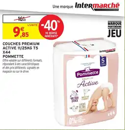 Intermarché Pommette Couches Premium Active offre