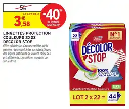 Intermarché DECOLOR STOP Lingettes Protection Couleurs offre