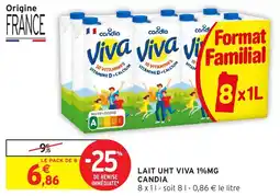 Intermarché CANDIA LAIT UHT VIVA 1%MG offre