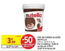 Intermarché Nutella crème glacée offre