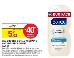 Intermarché Sanex Gel douche Derma Thérapie Anti-Dessèchement offre