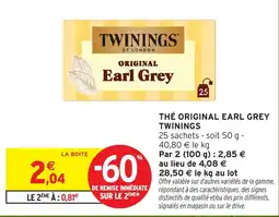 Intermarché TWININGS THÉ ORIGINAL EARL GREY offre