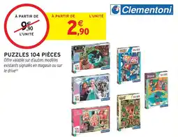 Intermarché Clementoni Puzzles 104 Pièces offre